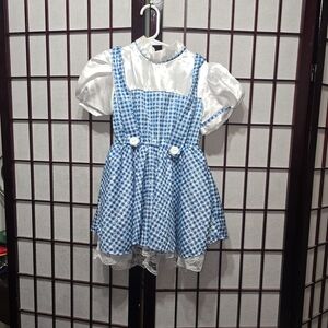 Charming Blue and White Kids Costume Dress